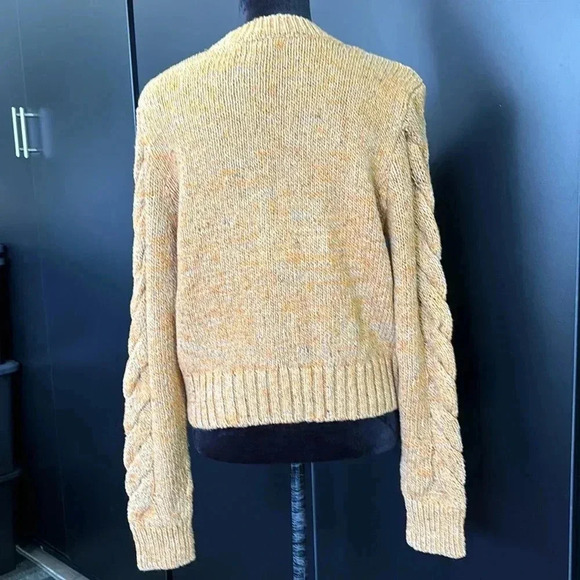 Goodthreads Chunky Cable knit cardigan,V-neck button down,camel marble color - Picture 5 of 12